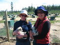 Sally & Robyn with puppies at Muktuk Adventures