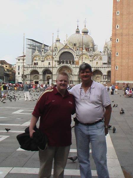 Father Stokes and I in Front of the Basilica