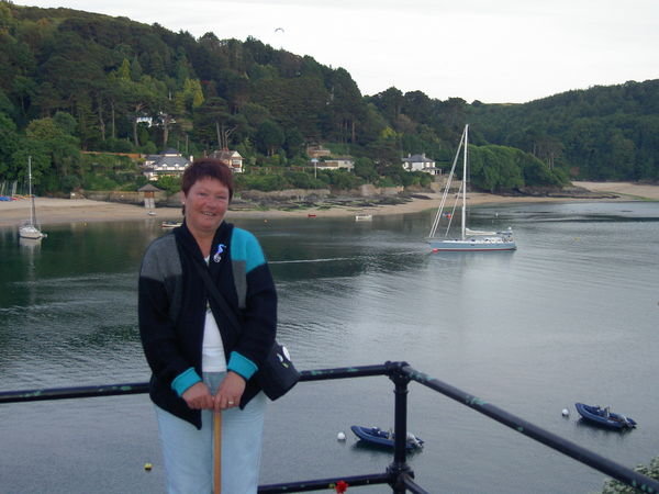 Myself and Dawnbreaker at her first mooring on a buoy