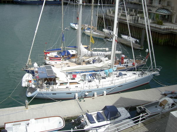 Washing day on Dawnbreaker, just before we leave Falmouth