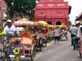 Colorful Procession of Bicycle-Rickshaws