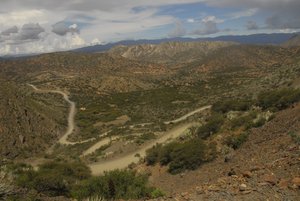 Route of Bolivian altoplano