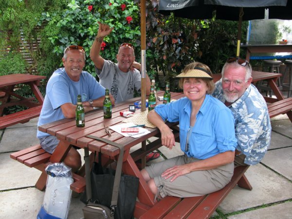 Quiet Captain, Moi, Evee and Jim at lunch
