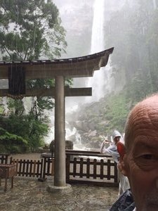 Nachisan highest waterfall in Japan, in the heavy rain