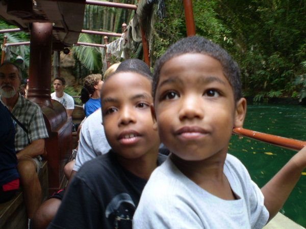 My sons on the Jungle Cruise