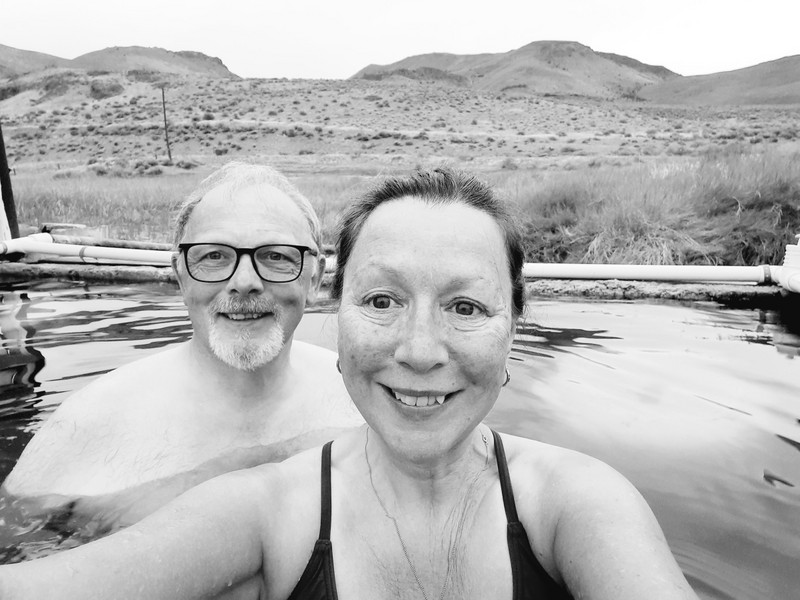 Taking a hot springs dip 