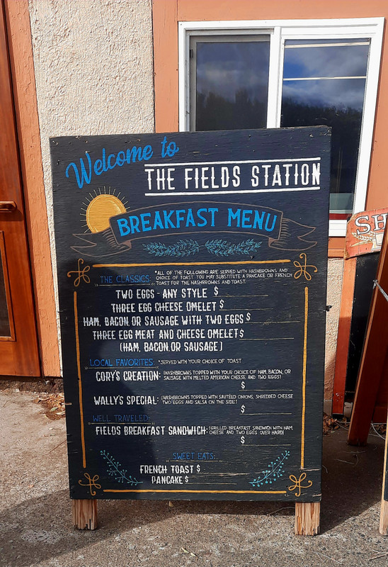 Fields station menu 
