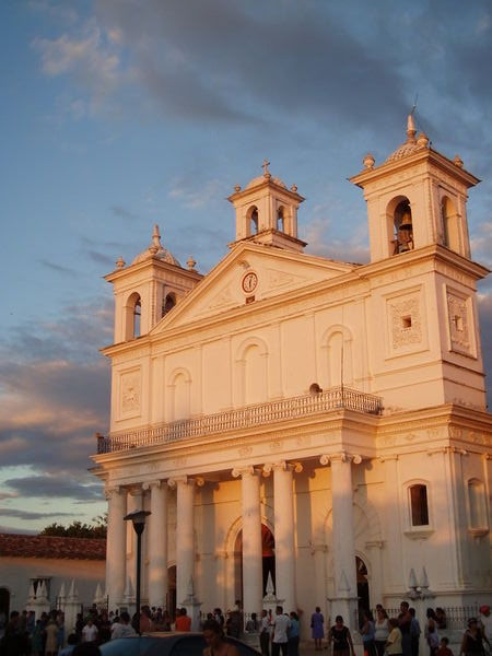 The Suchitoto Cathedral Friday evening