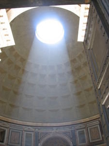 The ceiling inside the Pantheon