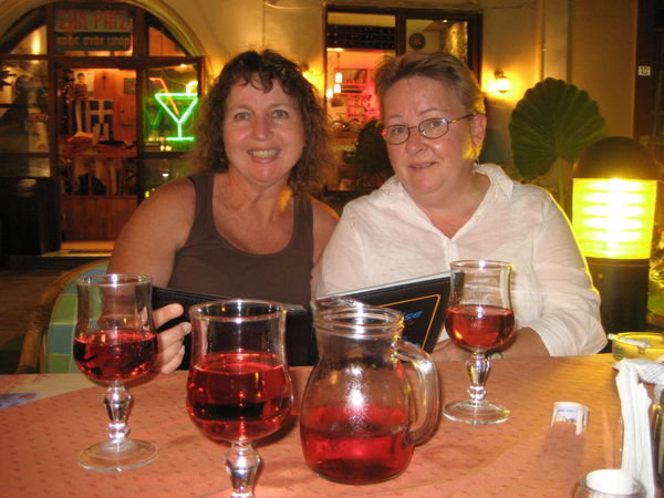Arlene & Myrna sure like the wine??