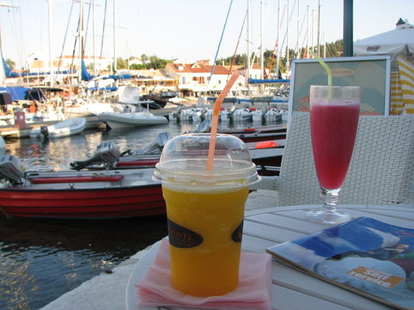 A drink by the marina