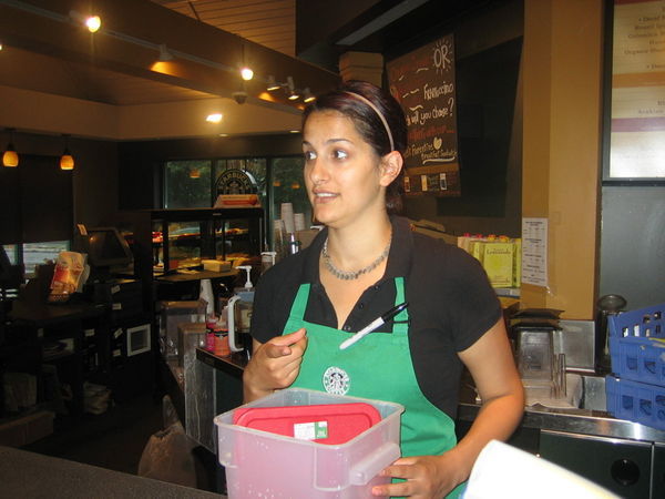 Molly at work-Starbucks!