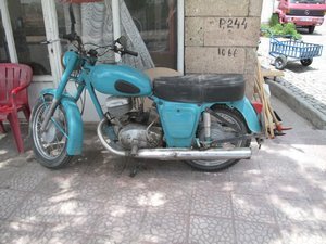 blue motorcycle