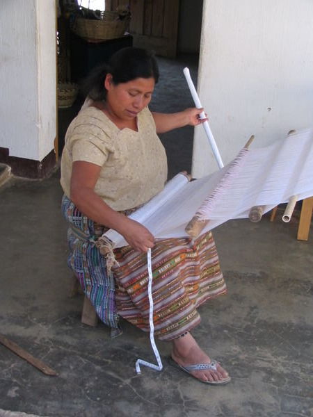 Ladies weaving in San Juan