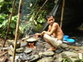 Our cook making delicious jungle food