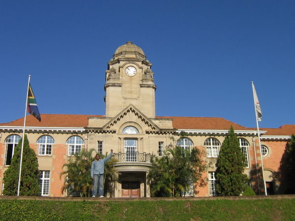 Mambush in front of Old Main Building