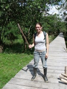 Sara had just fended off a pack of jaguars with this machete. 