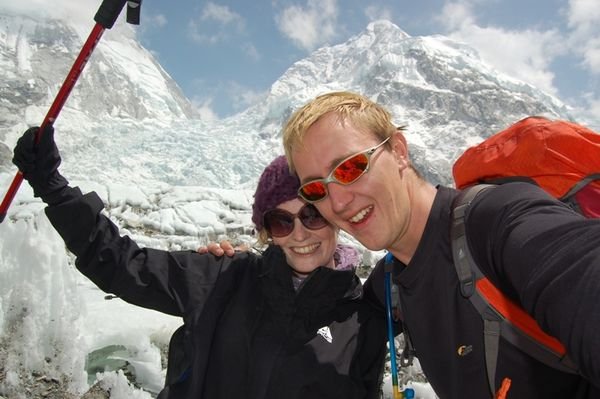 At the bottom of the Khumbu Icefall