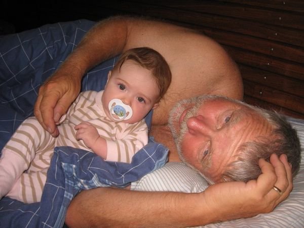 Ella's early morning with Grandpa