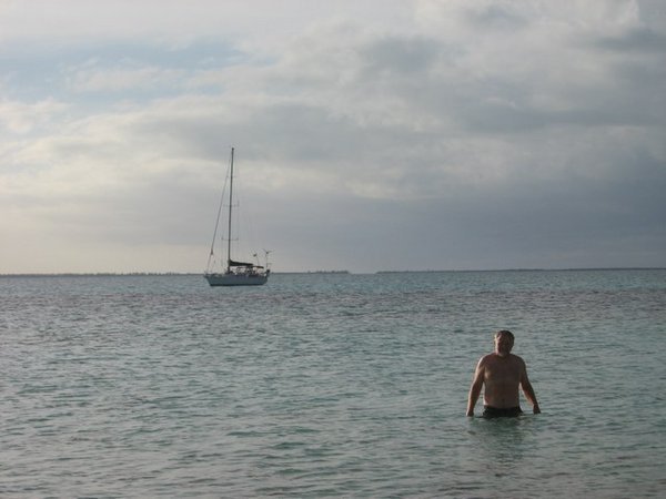 Doug's first swim in the Bahamas