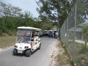 Golf Cart Traffic jam in Harbour Island