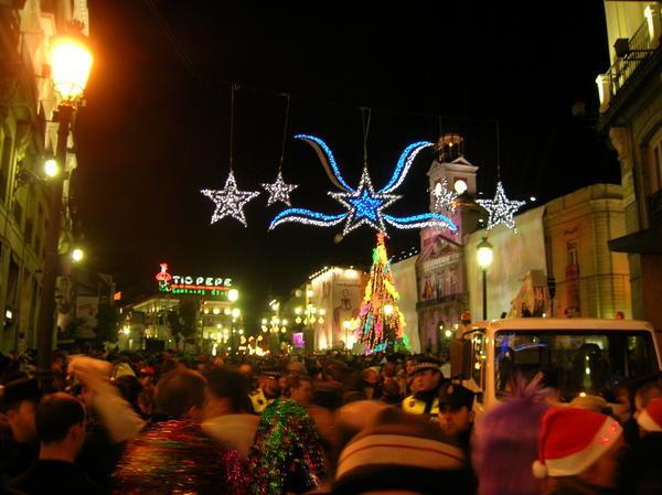 Puerta del Sol in Madrid-Midnight NYE