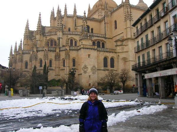 Me on the back side of the cathedral in Segovia