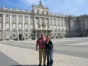 Dad and I in front of the Royal Palace in Madrid
