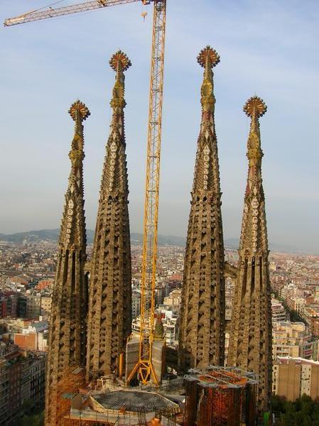 The Unfinished Steeples of La Sagrada Familia