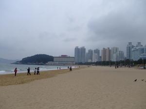 Hyundae beach, in the rain