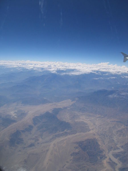 Arriving in Cusco- view of Andes from plane