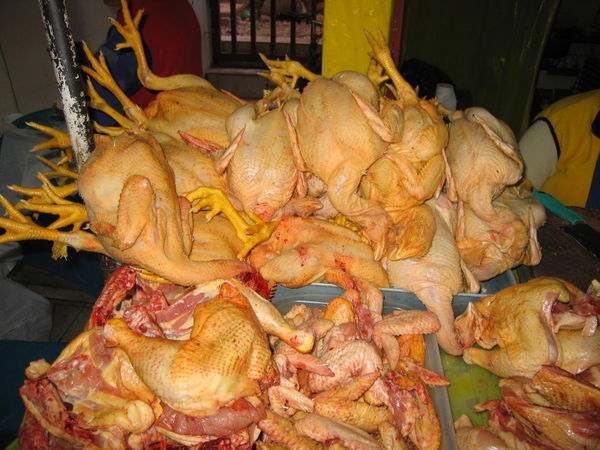 Chicken in the marketplace at Ollantaytambo