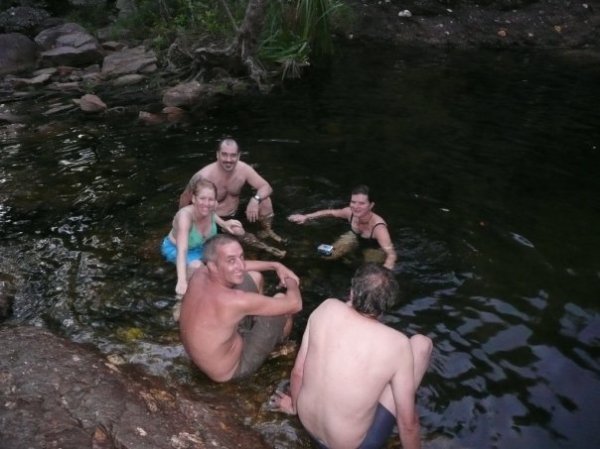 The group swimming