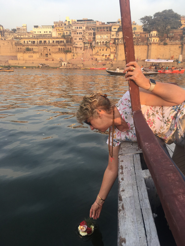 Sharing an offering in the Ganges in memory of my dad