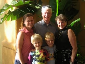 Nancy's parents enjoying the Miami weather - and their grandchildren