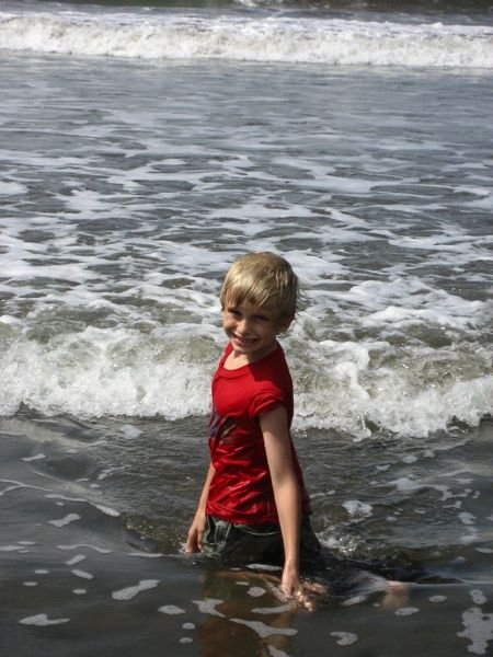 Sam enjoying the waves at Playa Ventana