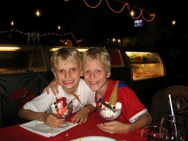 Kyle and I enjoying our ice cream in Quepos