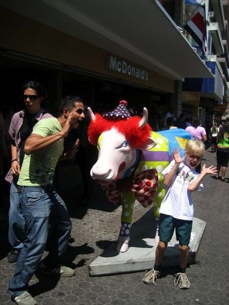 Kyle and Christian in fear of crazy clown cow