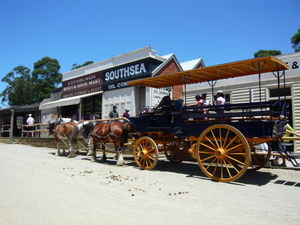 One of the many horse and carriage's at Sovereign Hill