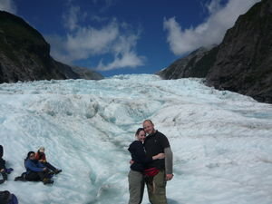 Us and a very big glacier