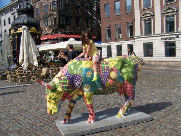 Makenna with one of the Copenhagen Cows
