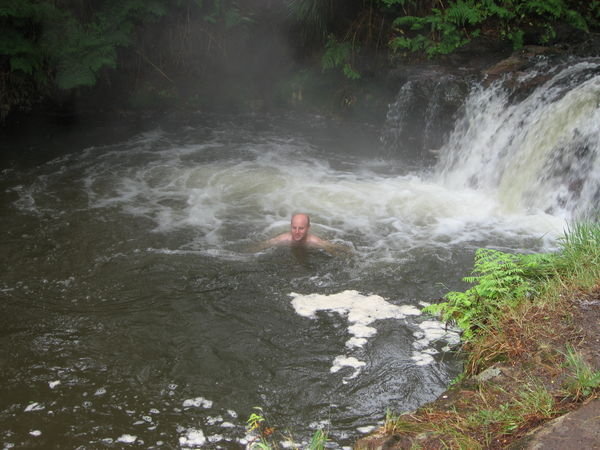 Andy in a Roturua hot spring