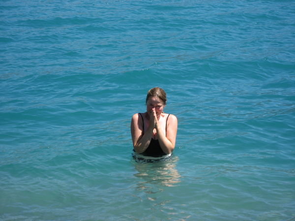 Clare swimming near Queentown
