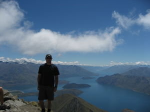 Andy on the top of Roy's peak, Wanaka