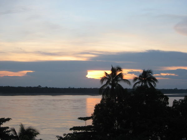 Sunset over the Mekong at Kratie, Cambodia