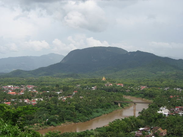 view over the town from the highest temple