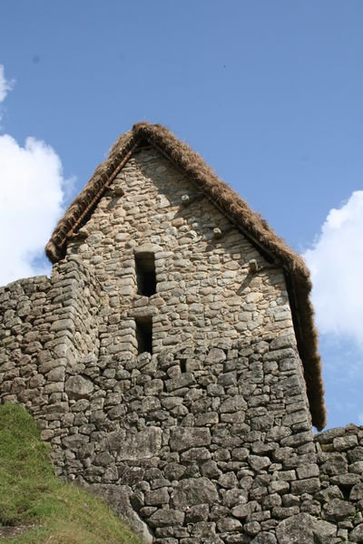 One of the Guard Huts with a reconstructed roof