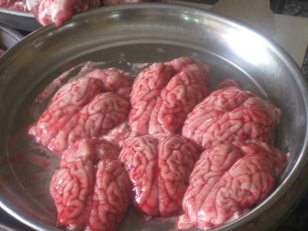 Monkey brains for sale at Market