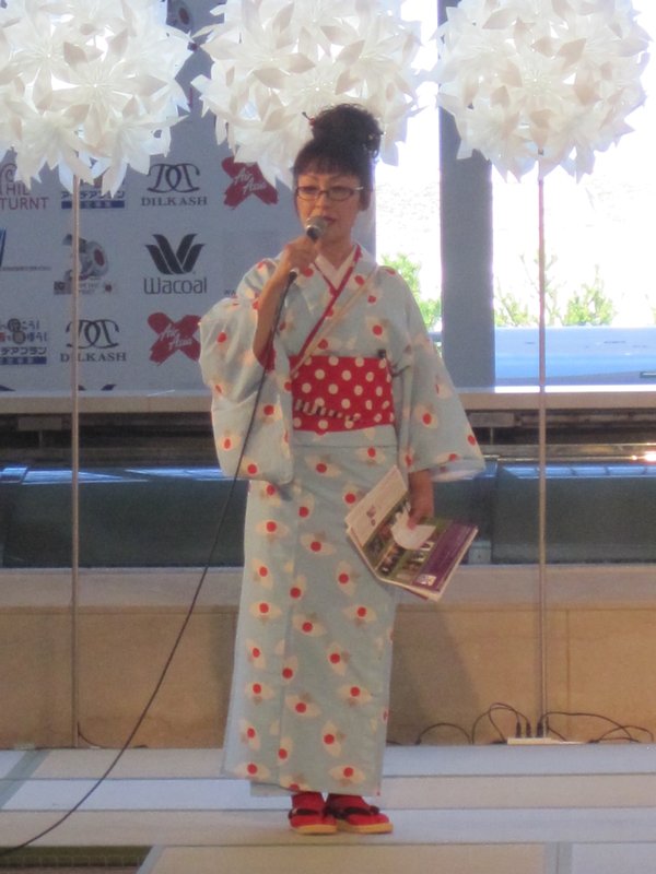 Host at Kimono show