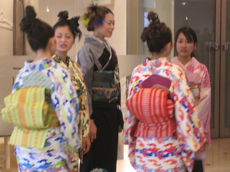 Caught chatting at Kimono show